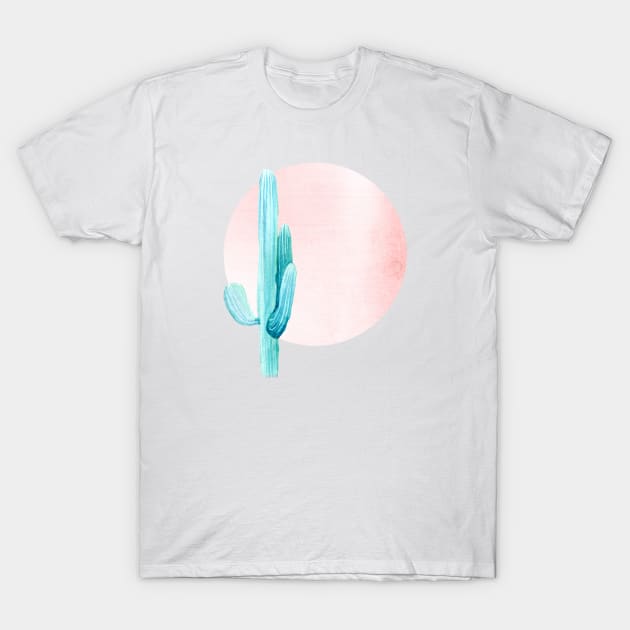 Rose Gold Cactus Sunshine II T-Shirt by NatureMagick